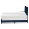 Baxton Studio Caprice Modern and Contemporary Glam Navy Blue Velvet Fabric Twin Size Panel Bed 183-11256-Zoro - alternate 2